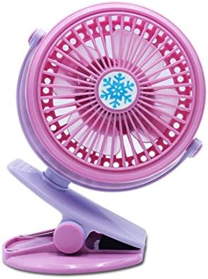 MEEYA USB Mini Clip Fan Portable Rechargeable Battery USB Desk Fan For Baby Stroller &amp; Car (Pink)
