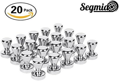 Magnetic Push Pins 20 Pack - Brushed Nickel Push Pins for Refrigerator, Whiteboard, Door or any Steel Surface