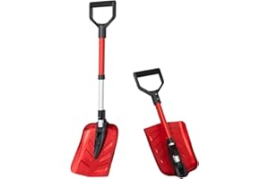 BREWIN TOOLS SnowPro Snow Shovel for Car, Fast Folding and Telescoping Design for Emergency Snow Removal - Compact Snow Shovel Kit - Collapsible and Portable Utility Shovel for Camping Hiking