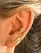 Ear Charms Southwest Leaf Wave Ear Cuff Non-pierced Wrap Earring Pair Gold On Sterling