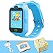 Smart Phone Watch for Kids, Unlocked Cell Phone Watch with [Anti-Lost SOS] [Camera] [Alarm] [Games] Smart Watch Includes 4G Micro SD Card, Nice Birthday for Kids Boys and Girls (Bule)