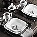 Corelle Square Elegantly Modern Pattern 16-Piece Dinnerware Set, Timber Shadows, Service for 4