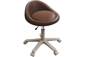 Saddle Chair for Hairstylist Work Stool Adjustable Height 14"-17" Rolling Stool with Back Support Counter Height Multiple Col