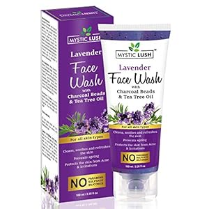 Mystic Lush Lavender Face Wash With Charcoal Beads & Tea Tree Oil – 100 Ml