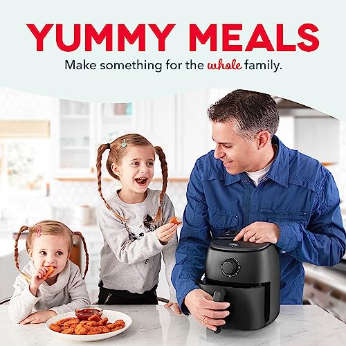 DASH Tasti-Crisp™ Electric Air Fryer Oven Cooker with Temperature Control, Non-Stick Fry Basket, Recipe Guide + Auto Shut Off Feature, 1000-Watt, 2.6Qt, Black