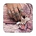 Geerier Bohemian Vintage Knuckle Rings Set Arrow Elephant Hamsa Hand Join Finger Midi Mid Stacking Rings Set Retro Silver Statement Ring Set For Women