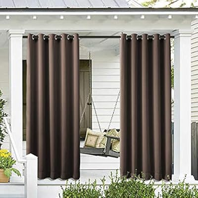 Cololeaf Outdoor Curtains For Patio Waterproof 108 Inches Solid