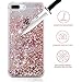iPhone 7 Plus Glitter Case, NOKEA Hard Rubber Flowing Liquid Floating Luxury Bling Glitter Sparkle Flexible Protective Shell Bumper Case Cover for iPhone 7 Plus 5.5inch (Rose Gold#6)