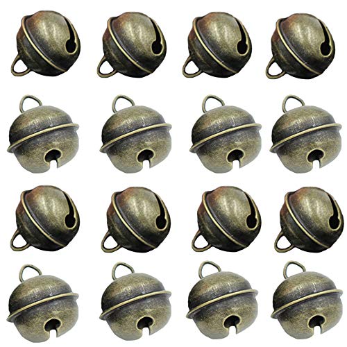 Maydahui 50PCS Vintage Jingle Bell 1 Inches Antique Decorative Tone Copper Bell for Pet Dog Cat Pendants Christmas Tree Crafts Decoration