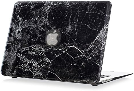 Coldel MacBook Pro 13 Case (No Retina) - Soft PU Leather Coated See Through Hard Protective Case Cover for MacBook Pro 13.3" (Model: A1278)-Black Marble