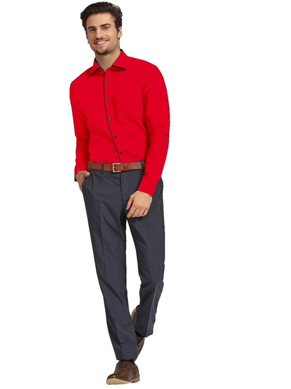 Buy HB FASHION Men's REGULARE FIT Casual Shirts Red at Amazon.in