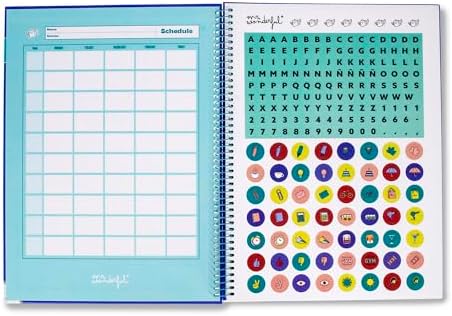 - A4-Notizbuch Blau - Gitterblätter und mikroperforiert - 80 Seiten - Fester Einband - Spiralbindung - Aufkleber im Lieferumfang enthalten