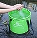 Premium Collapsible Bucket by Freegrace - Compact Portable Folding Water Container - Lightweight & Durable - Includes Handy Tool Mesh Pocket