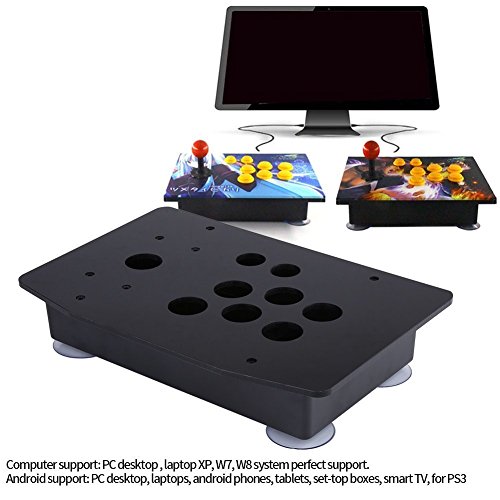 New Arrival DIY Arcade Panel Acrylic Inclined+Joystick Case Replacement for Arcade Game,Black