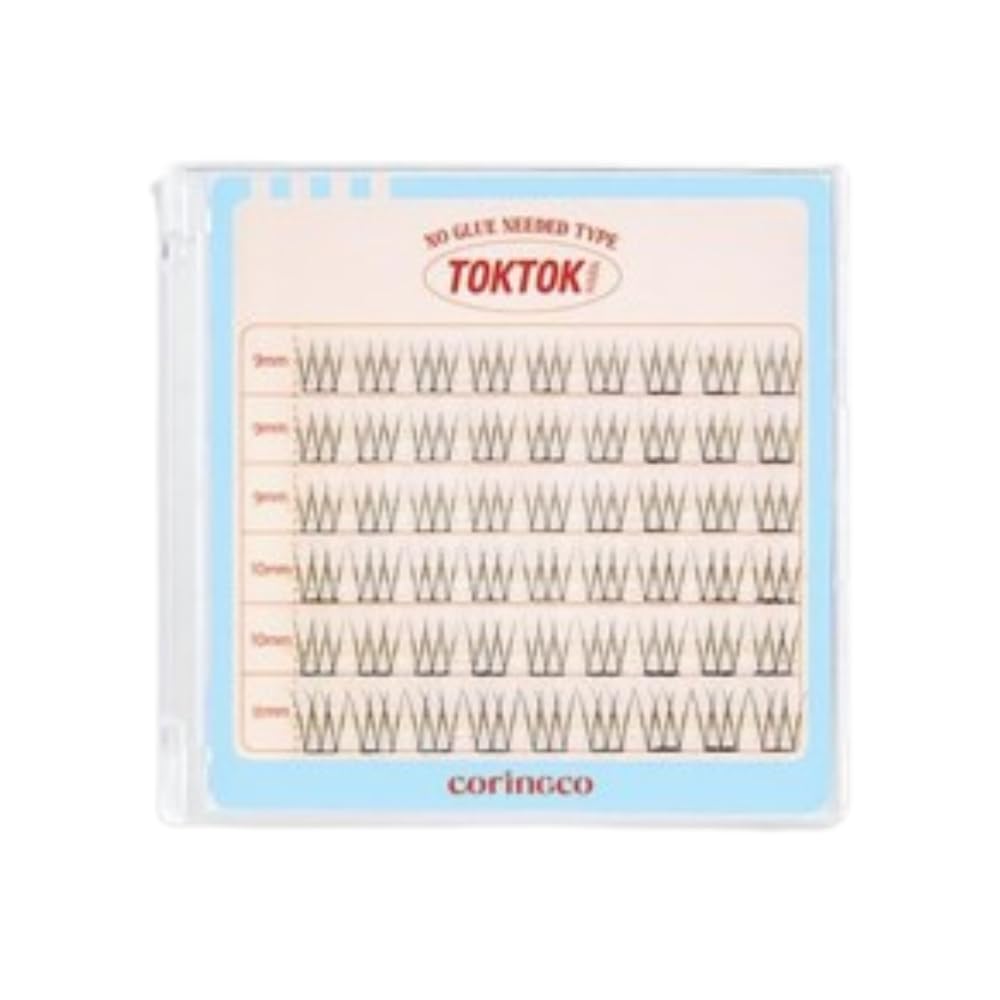 Photo 1 of CORINGCO Toktok Hara Light Self Adhesive False Eyelashes, Natural Look, No Glue Needed, Assorted Set of 9/10/11mm, Reusable Lash Clusters Kbeauty - Pure