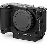 Tilta Camera Cage Compatible with Sony ZV-E1 | Cold Shoe, NATO Rail, M3 and 1/4""-20 Threads | Includes NATO Top Handle, Rod, LWS Baseplate | Black (Half Camera Cage)