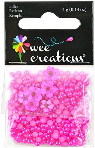Wee Creations Pearl Beads and Natural Flowers, 4gm, Pink