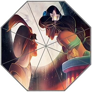 Jasmine Aladdin Cartoon Plemo Folding Umbrella,Windproof,Compact for Travel