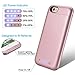 iPhone 6S Plus 6 Plus Battery Case 6800mAh TQTHL Portable Charger Case Rechargeable Extended Battery Pack Protective Backup Charging Case Cover for iPhone 6 Plus/6s Plus 5.5 inch-Rose Gold