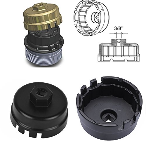 Bestong Oil Filter Wrench for Toyota & Lexus Prius Matrix Rav4 Auris Corolla Highlander Avalon Camry Scion 1.8 Liter Engines Fits 3/8 & 1/2 Drive 64.5mm (1.8L, Black)