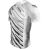 Hayabusa Metaru Charged Short Sleeve Brazilian Jiu Jitsu Rash Guard (White/Black, M)