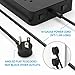 TROND 2-Outlet Power Strip with USB Charger (5-Port, 40W/8A), Angled Flat Plug, Dual Power Switches & LEDs, 5ft Long Cord, for Travel, Home, Office, Hotel, Nightstand & Dresser - Black