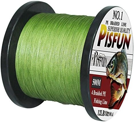 Pisfun Super Strong Braided Fishing Line 4 Strands Fishing Line Saltwater Freshwater 14-80LB 500M(547 Yard)/1000M(1100 Yard) Advanced Braided line