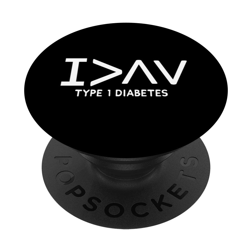 I Am Greater Funny Type 1 Diabetic Awareness Symbol Gift PopSockets Grip and Stand for Phones and Tablets