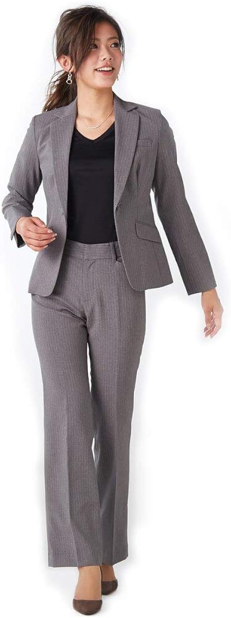 Amazon Nissen ニッセン スーツ パンツスーツ 2パンツ 上下 セット 洗える 股下72cm レディース 通年 春 秋 パンツスーツ 通販