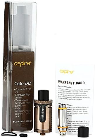 Aspirȇ cleitò EXO TanḰ 2ml Atòmizer With Cleitò 0.4 ohḿ Ḉoils Gold