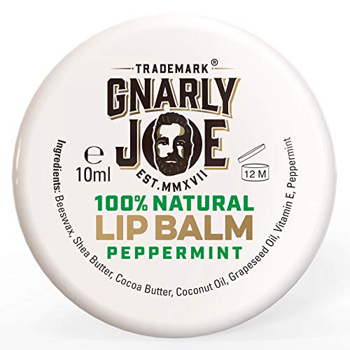 Gnarly Joe Moisturising Lip Balm - 10ml - 100% Natural Ingredients - Cocoa Butter - Coconut Oil - Beeswax - Vitamin E Oil - Lip Care - Organic Lip Balm - Lip Repair - Lip Moisturiser - (Peppermint)