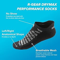 R-Gear Drymax No Show Running Socks For Men and