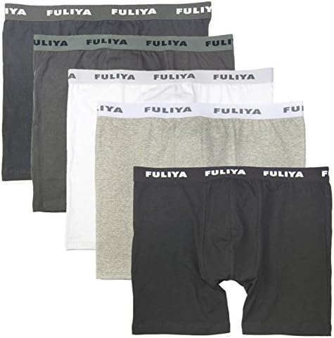 FULIYA men's cotton underwear 5-pack comfort soft classic boxer brief (XXXL, 5-pack)