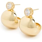 SHASHI Women's Bezel Gold Earrings, Gold, One Size