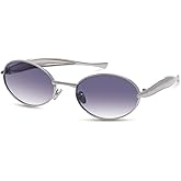 GIGIMOTTE Retro Oval Sunglasses for Women Trendy Small Designer Shades 70s Metal Sun Glasses UV400 Protection GM9611