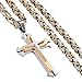 Trendsmax Jewelry Stainless Steel Cross Pendant Necklace Mens Boys Chain 5mm Byzantine...