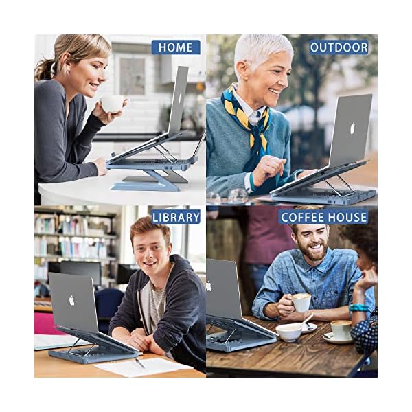 Jelly-Comb-Laptop-Stand-Multi-Angle-Adjustable-Laptop-Riser-With-Foldable-Legs-and-Phone-Holder-Ventilated-Notebook-Stand-Tray-for-MacBook-Desktop-Computer-Tablet-Grey Jelly Comb Laptop Stand, Multi-Angle Adjustable Laptop Riser With Foldable Legs and Phone Holder, Ventilated Notebook…