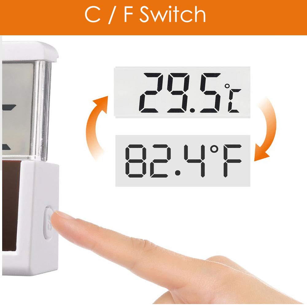 Capetsma Aquarium Thermometer, Easy to Read LCD Digital Temperature Thermometer with Accurate
