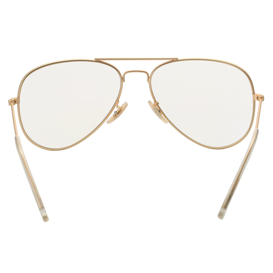 COASION Classic Non prescription Aviator Glasses Clear Lens Metal Frame