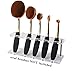 DSCbeauty 5 Holes Holder for Holding 5 Pcs Oval Makeup Brush Set Toothbrush Makeup Brush Kit Drying Rack Oval Brushes Organizer Display Stand Rectangle Clear