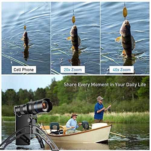 Apexel Zoomobjektiv HD 20-40X mit Stativ, Teleobjektiv, für Handy, für iPhone, Samsung und andere Smartphones, gut für Jagd, Camping, Sport – Bild 5