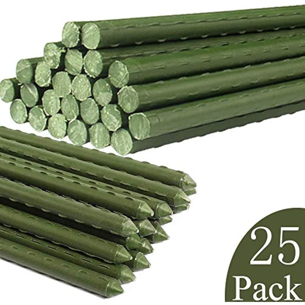 Sturdy Metal Garden Stakes 5 Ft Plastic Coated Steel Plant Sturdy Metal Garden Stakes 5 Ft Plastic Coated Steel Plant