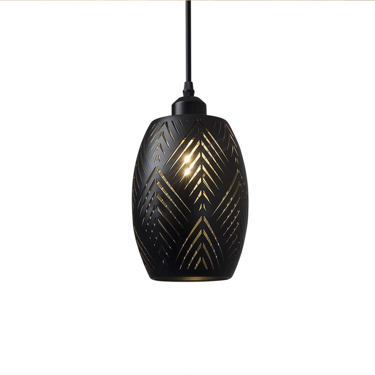 OYGROUP E27 Pendelleuchte Aushöhlen Lampenschirm aus Metall Rustikale