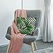 HGOD DESIGNS Palm Pillow Case, Summer Exotic Jungle Plant Tropical Palm Leaves on The Geometric Cotton Linen Cushion Cover Square Standard Home Decorative Throw Pillow 18x18 inch White Black Green