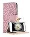iPhone 6s Wallet Case, FLYEE Fashion Premium Vintage Embossed Flower Design Flip Wallet Shell PU Leather Magnetic Cover Skin with Wrist Strap Case for iPhone 6 4.7