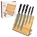 Magnetic Knife Block Holder- All Natural Wood Cutlery Display Stand and Storage Rack (10
