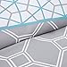 Intelligent Design Clara -All Seasons Comforter Set -5 Piece - Blue - Geometric Pattern - Full/Queen Size - Includes 1 Comforter, 2 Shams, 2 Decorative Pillows - Ideal For Guest Room