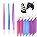 YBB 90 Pcs Rubber Nail Cuticle Pusher Plastic Handle, Rubber Tipped Nail Cleaner Art Tools for Women Nail Shop (pink, purple, blue)