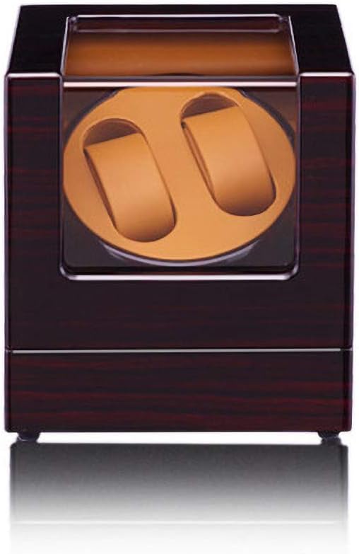 DKZK Automatic Watch Winder, Watch Box Watch Winder Mute for 2 watches Luxurious Watchwinder Clock Turntable Wood Storage Watchcase with glass window