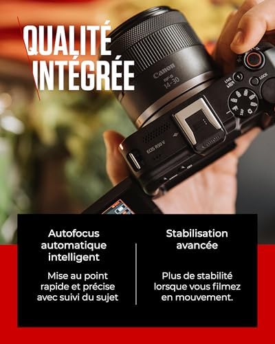 EOS R50 V + RF-S 14-30mm F4-6.3 is STM PZ - Appareil pour Le Vlog Compatible avec l'Objectif Canon RF | Matériel pour Créateurs de Contenu | Vlog et Voyage | Connexion Bluetooth